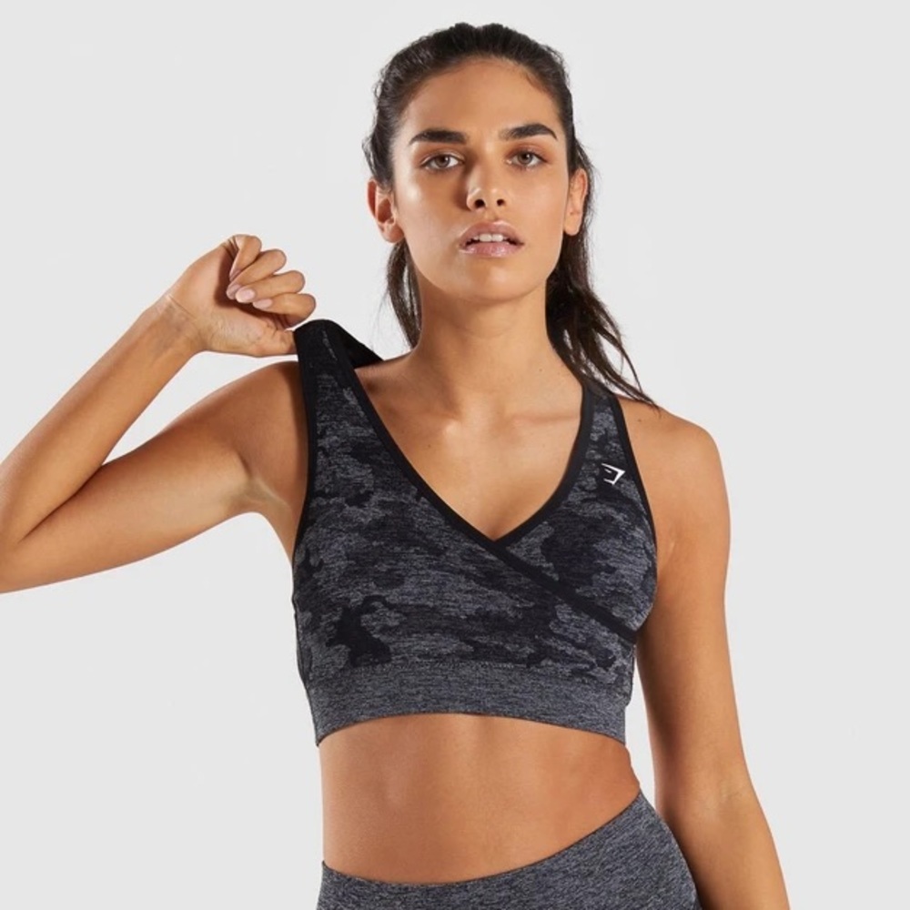 Gymshark Black Adapt Camo Seamless Bra